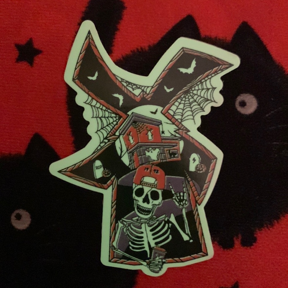 Dutch Bros Halloween skeleton GLOW IN THE DARK STICKER BRAND NEW (October 2023)